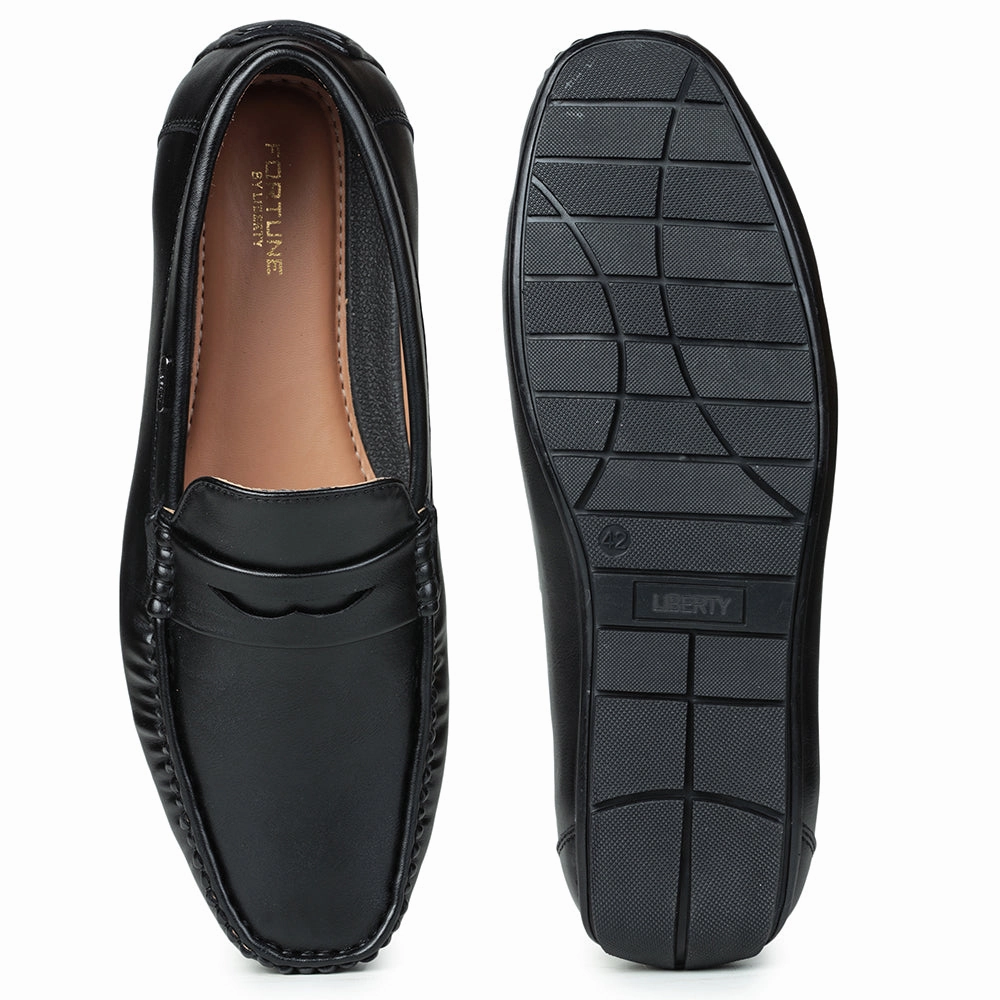 Loafers With Design Fortune (Black) Penny Loafer Shoes For Men Fdy-206 By Liberty