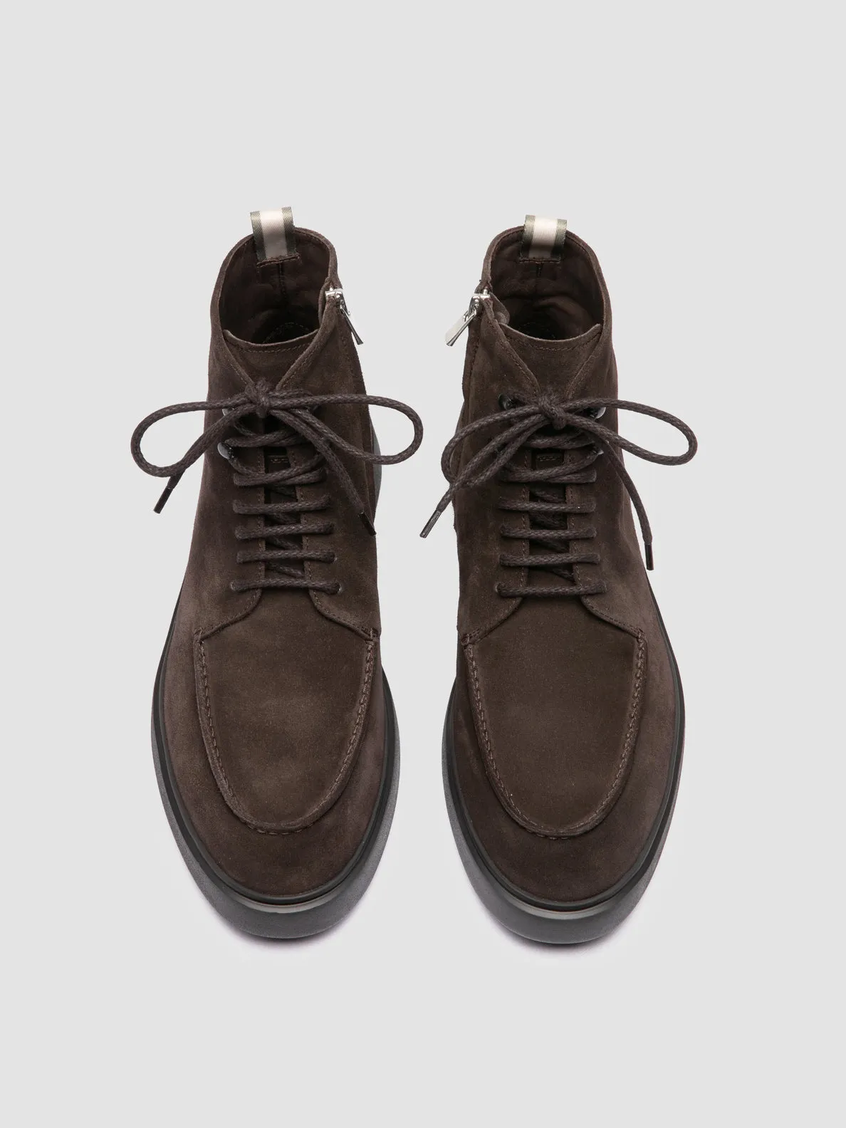 FRAME 004 - Dark Brown Suede Lace-up Boots Guy Boots