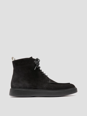 Good Military Boots FRAME 004 - Black Suede Lace-up Boots