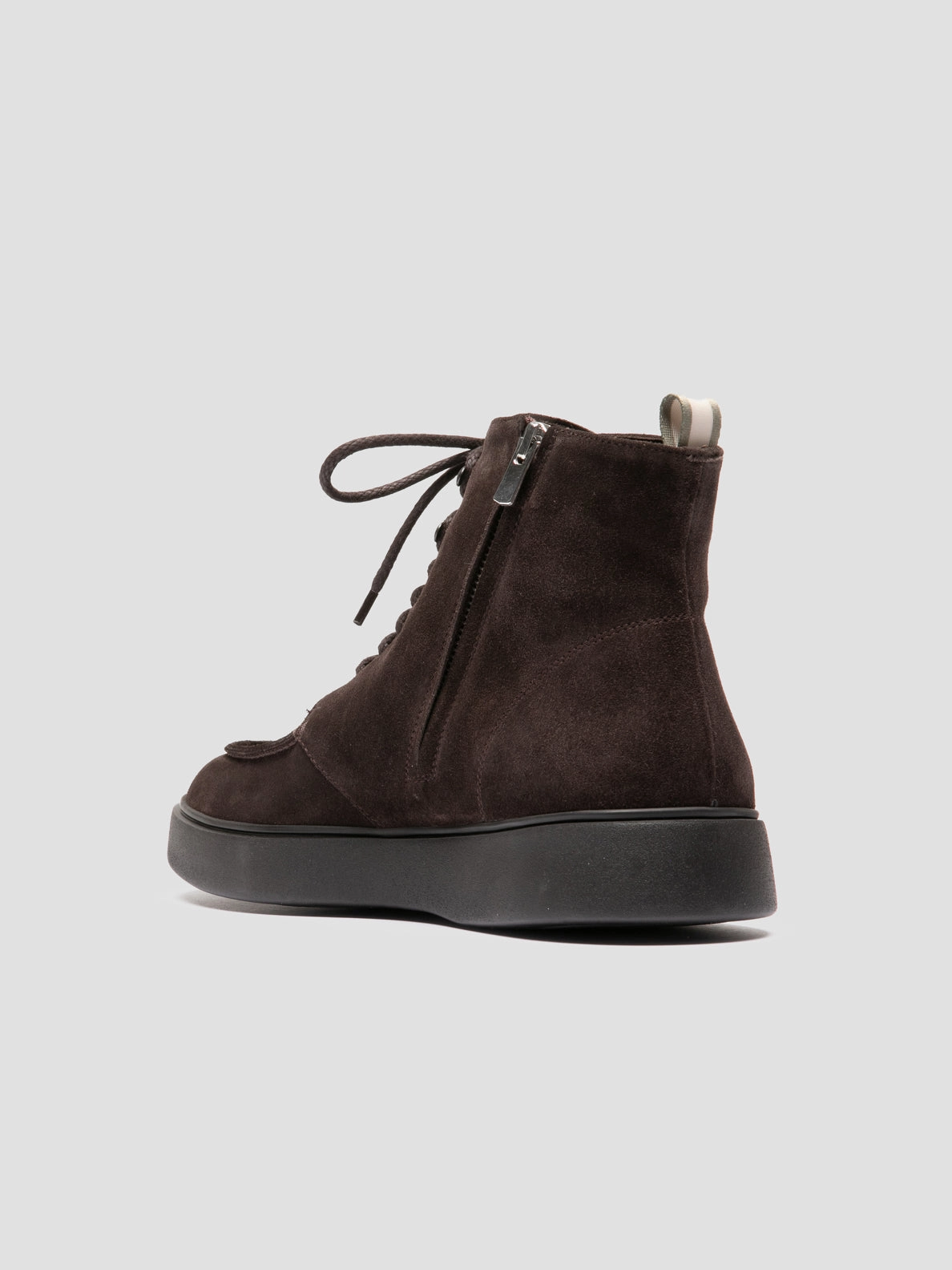 Boots For Narrow Calves FRAME 004 - Brown Suede Lace-up Boots