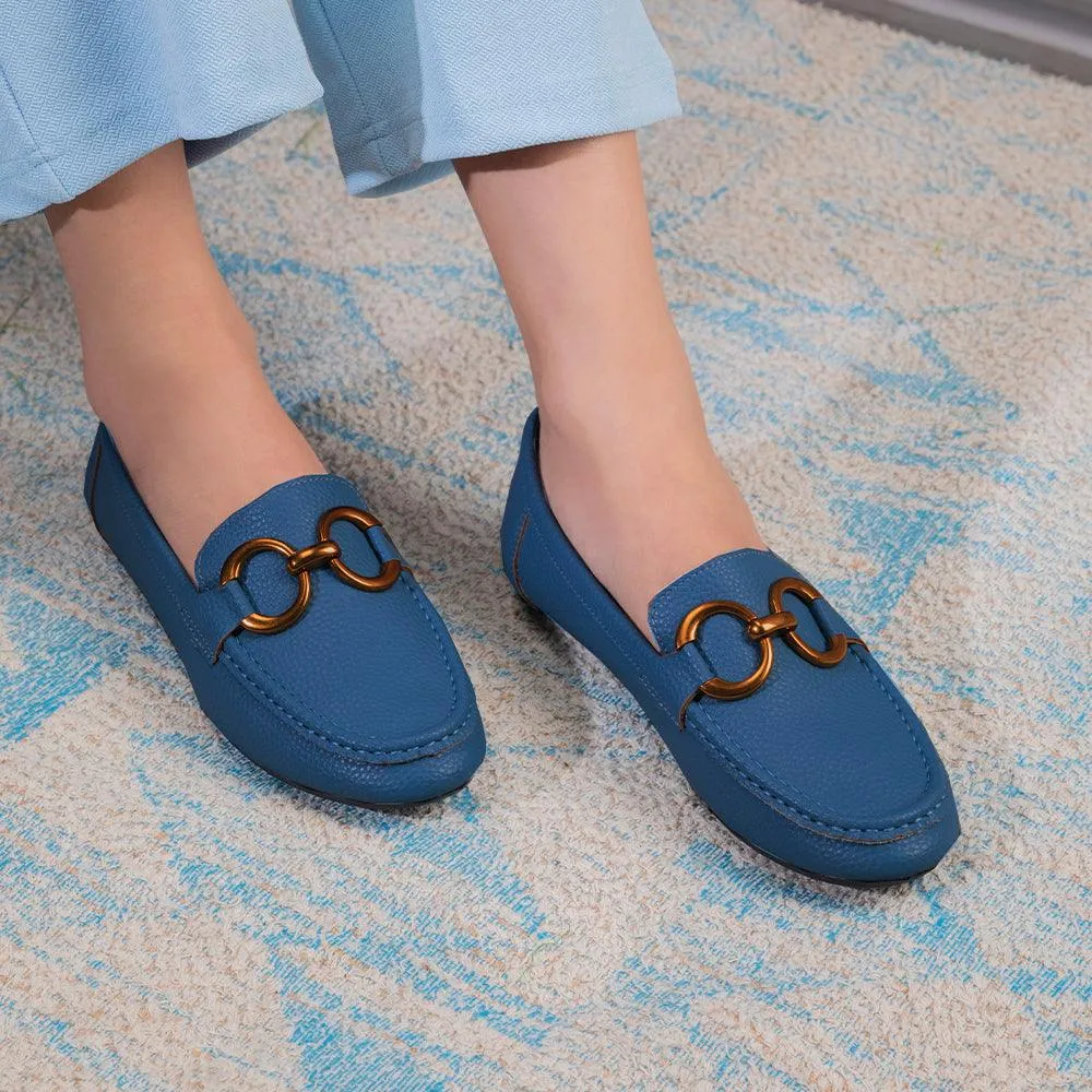 The Wigo Blue Women's Dress Loafers Tresmode Suede Dress Loafers