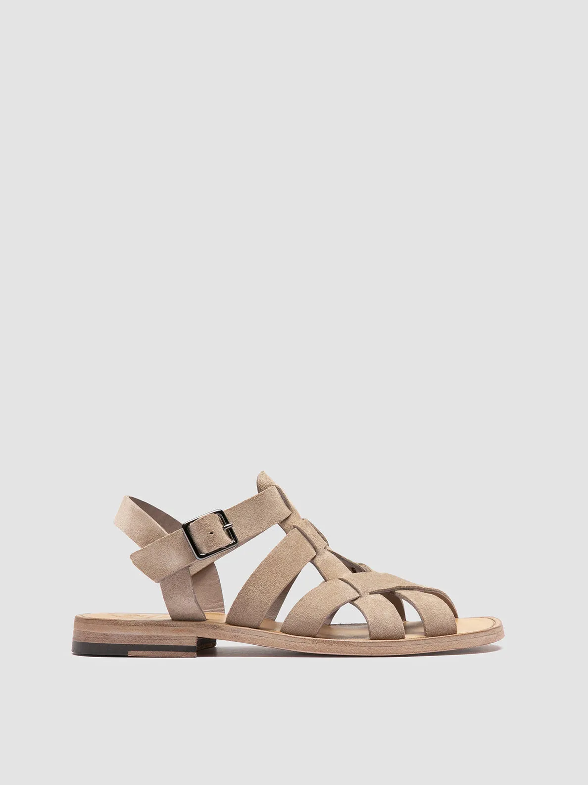 GANEMA 105 - Beige Suede Sandals Sandals Made In Italy