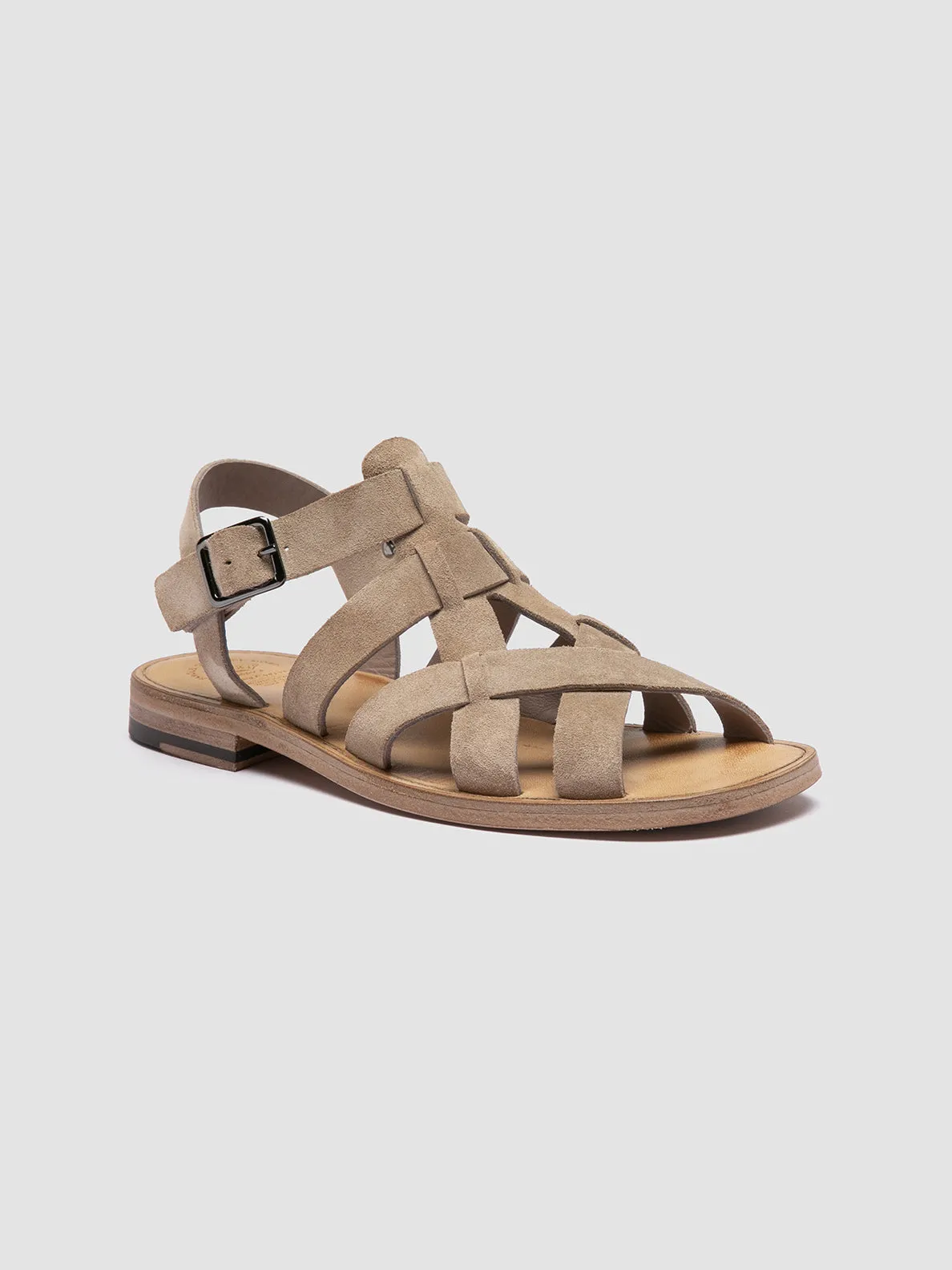 Leather Walking Sandals GANEMA 105 - Beige Suede Sandals