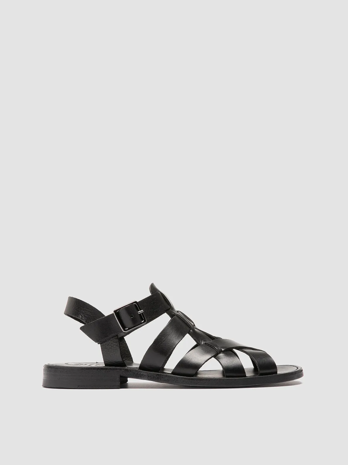 Support Sandals GANEMA 105 - Black Leather Sandals