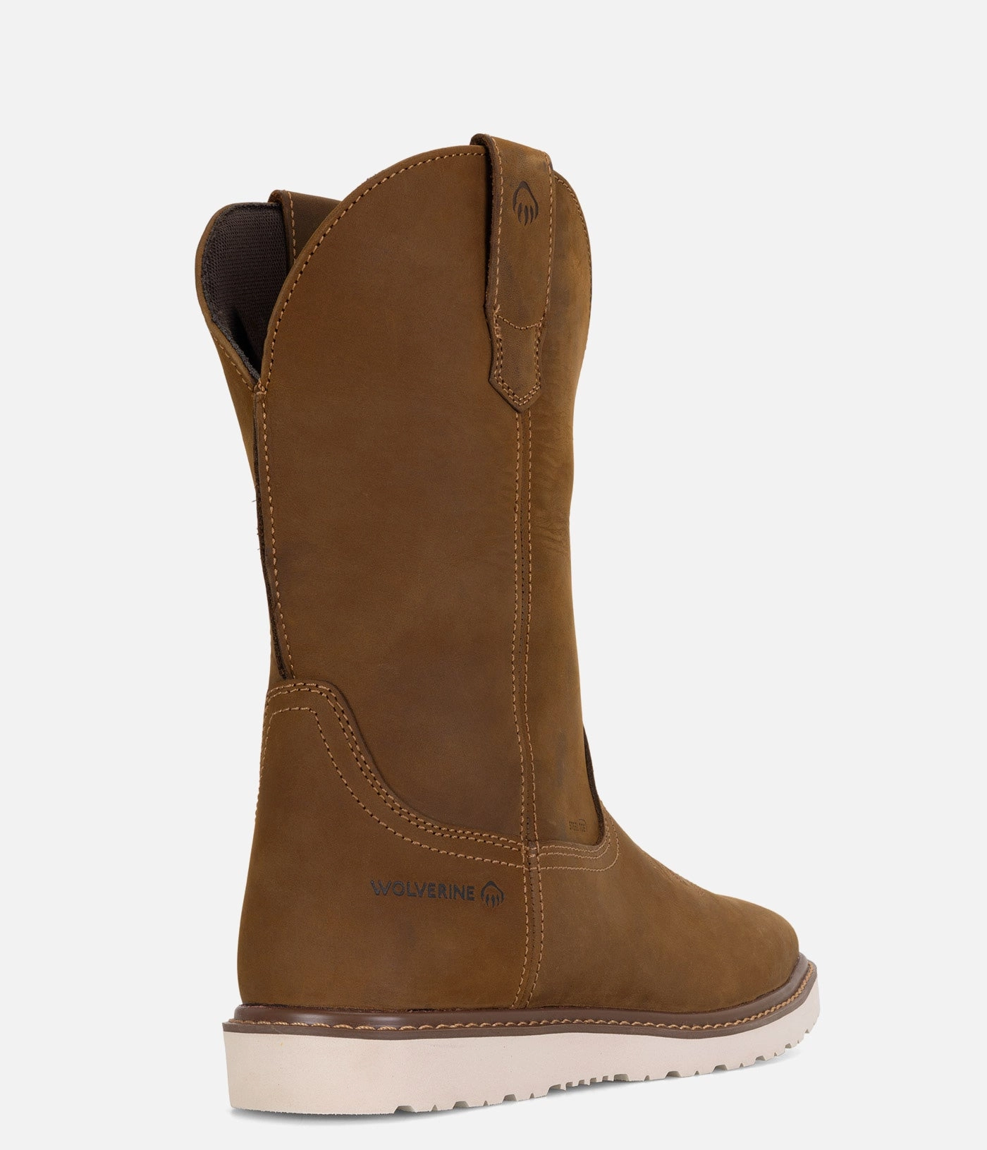 Heeled Army Boots Wolverine Bronc Wedge Pull-On Steel Toe Work Wellington - Men