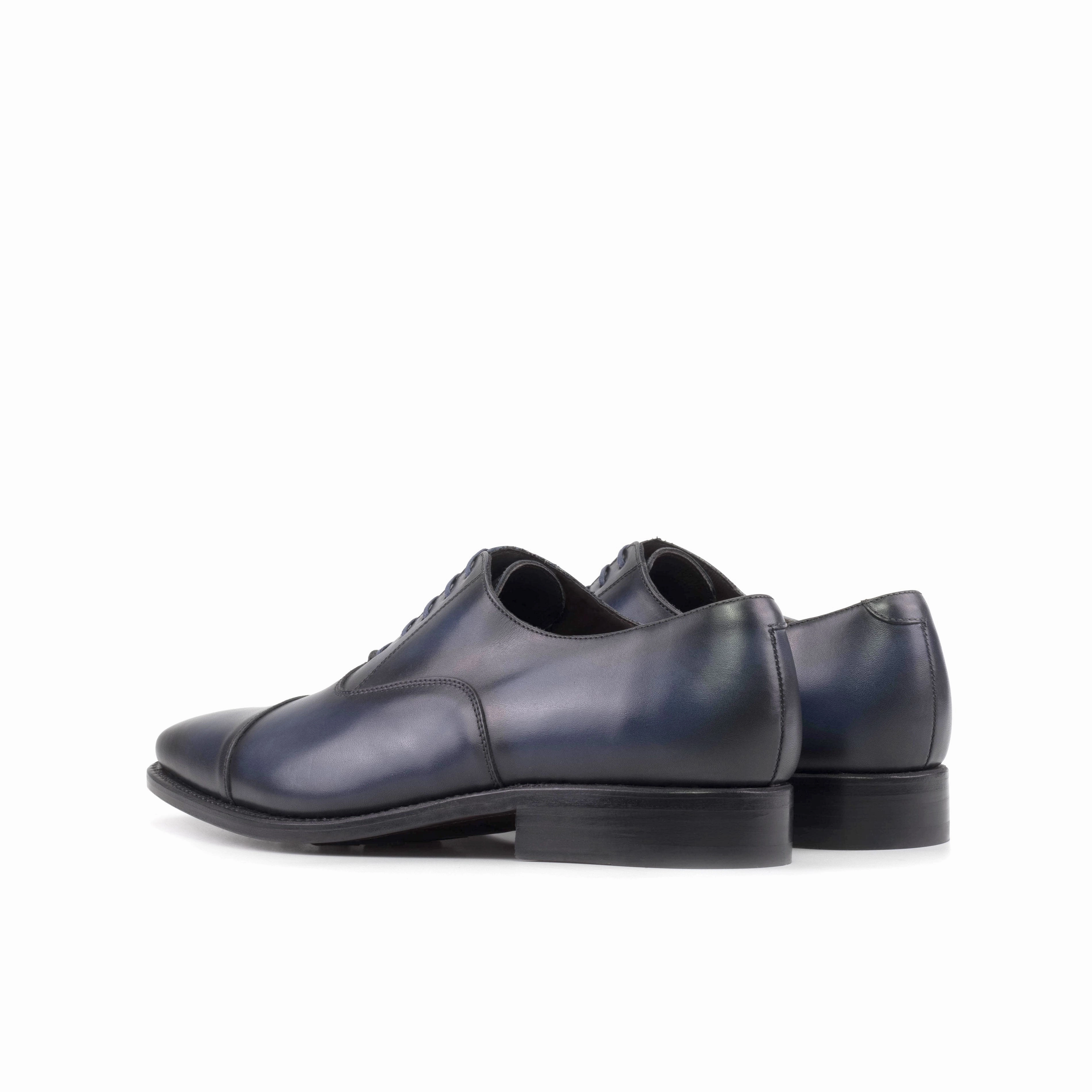 Cap Toe Leather Oxfords Navy Calf Leather Cap-Toe Oxford Shoes