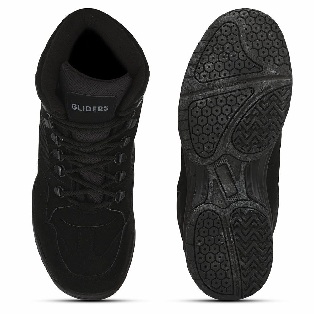 Ecco Boots Gliders (Black) Casual Lace Up Shoes For Men EVEREST-1 By Liberty