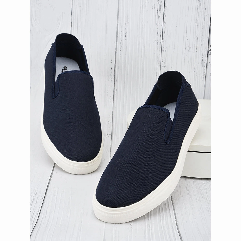 Trousers And Loafers Gliders Non-Lacing Navy Blue Casual Sneakers For Men HYPER-E By Liberty