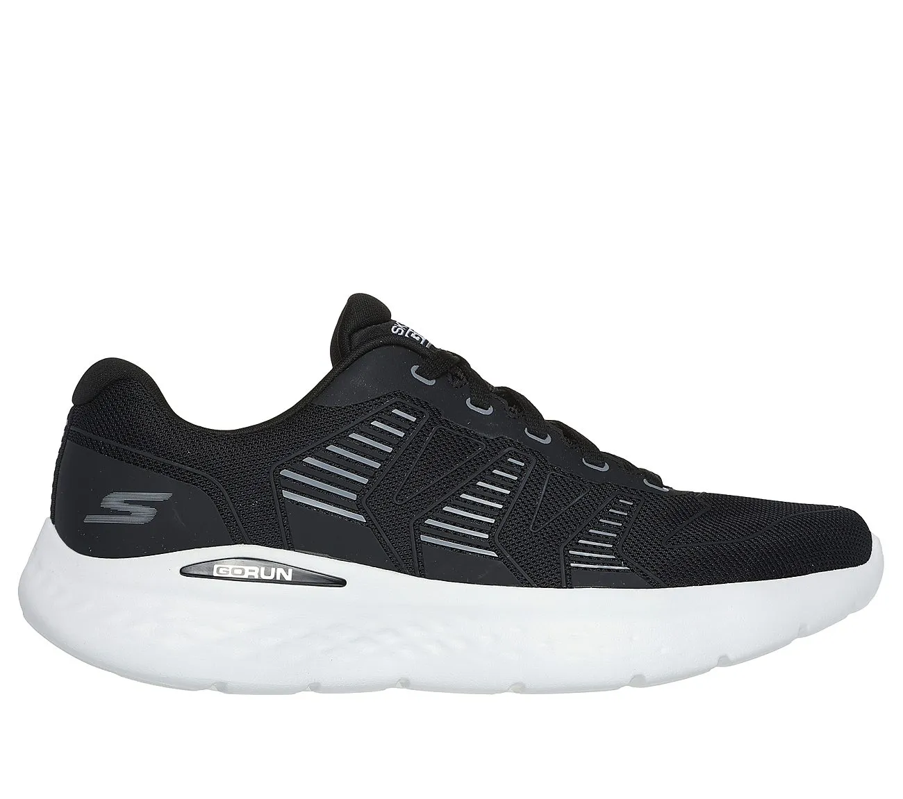 GO RUN LITE - BLACK WHITE Running Shoes For Cross Country