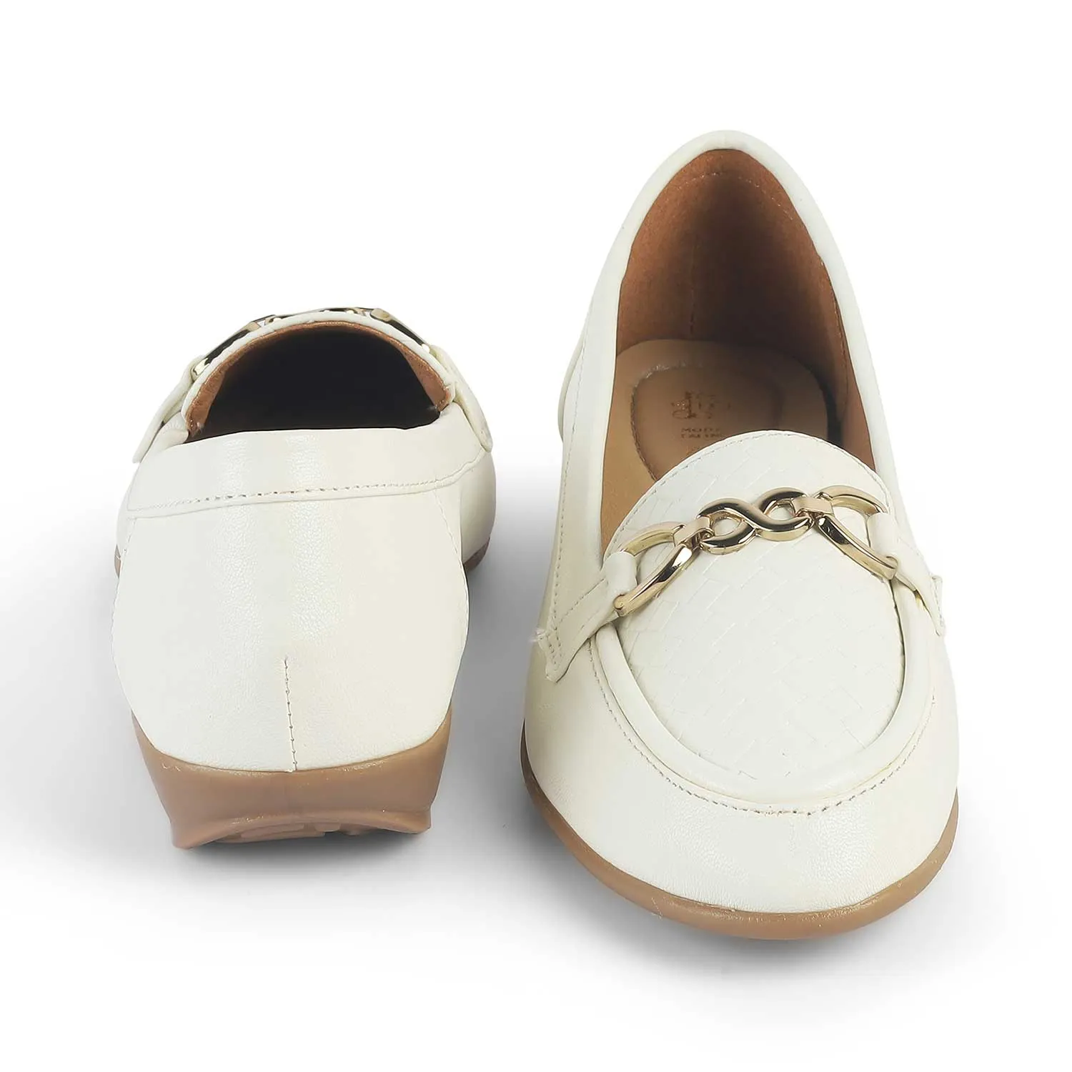 Tresmode Moro White Women's Casual Loafers Miumiu Loafers