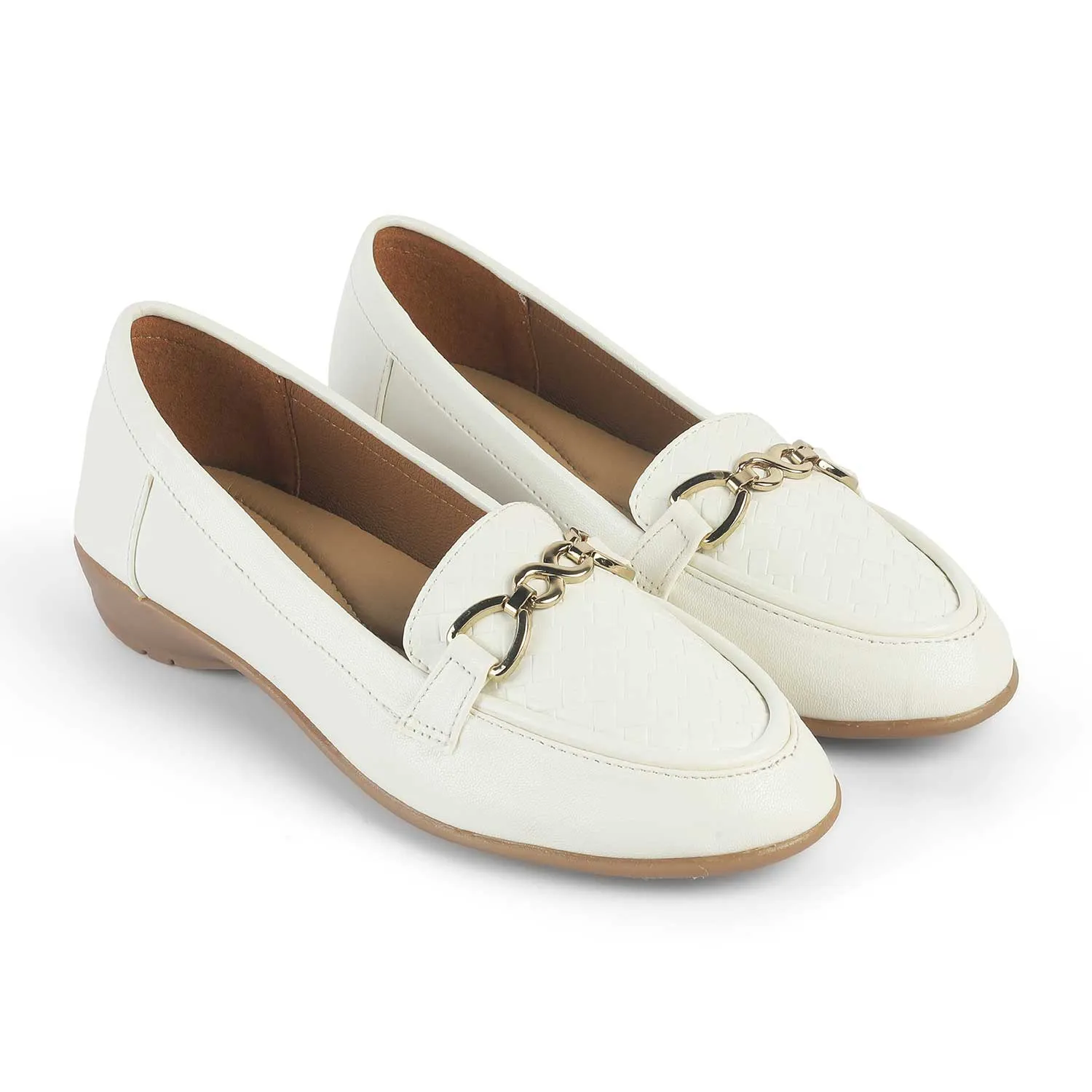 Penny Loafers Square Toe Tresmode Moro White Women's Casual Loafers