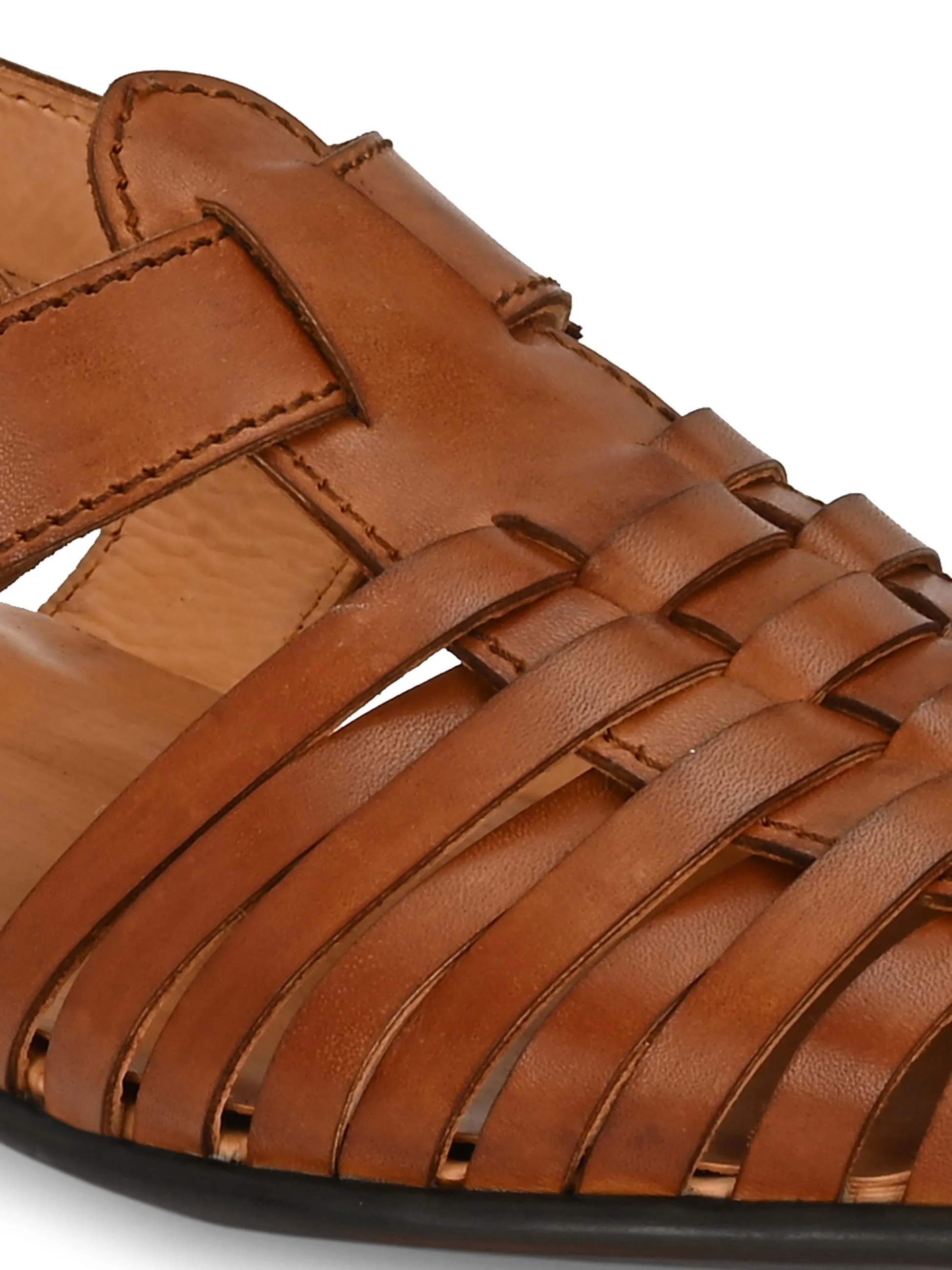 Burberry Sandals Ajrakh Strappy Leather Roman Sandals