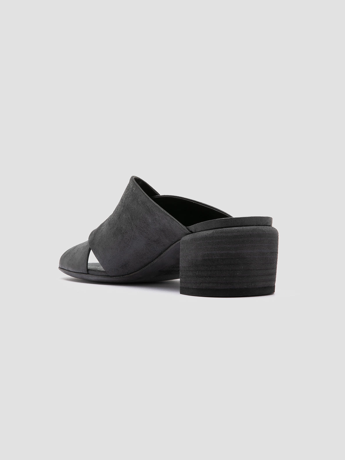 HADRY 007 - Black Leather Slide Sandals Like Sandals