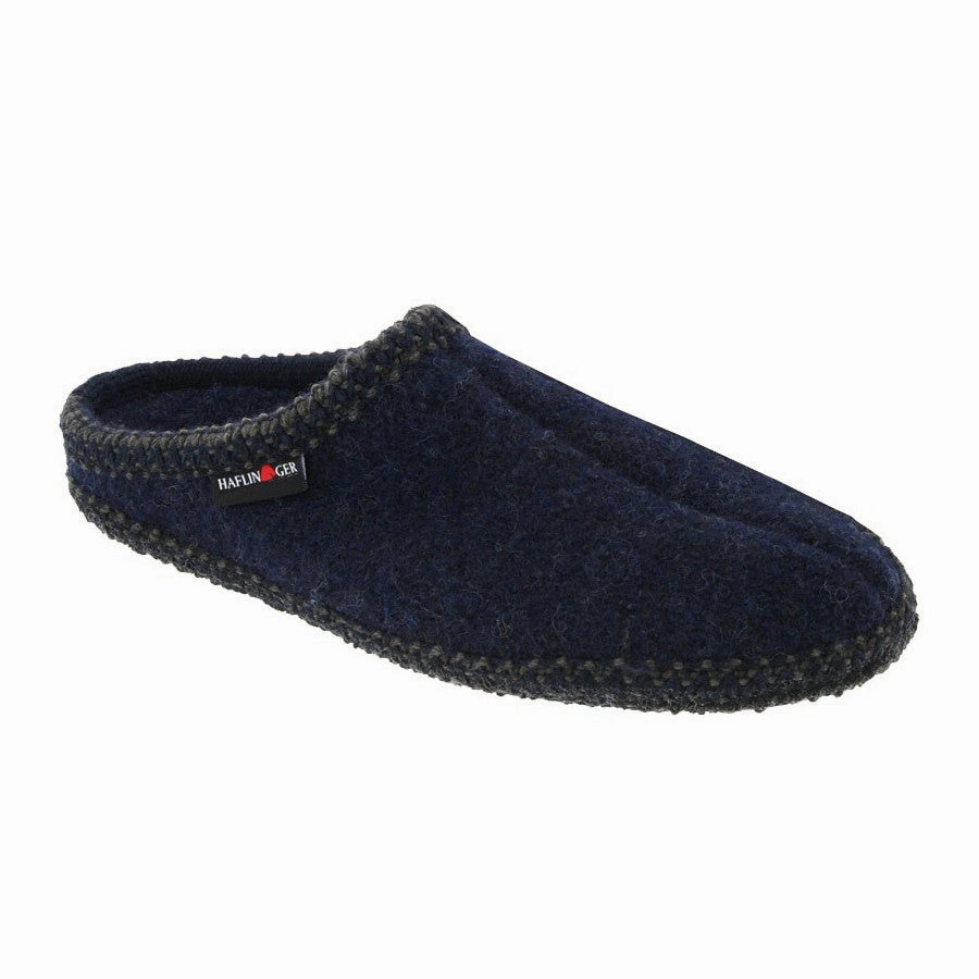 Heating Slippers Haflinger Unisex AS (AS20) Soft Sole Slipper - Navy