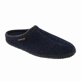 Haflinger Unisex AS (AS20) Soft Sole Slipper - Navy Slippers Heels