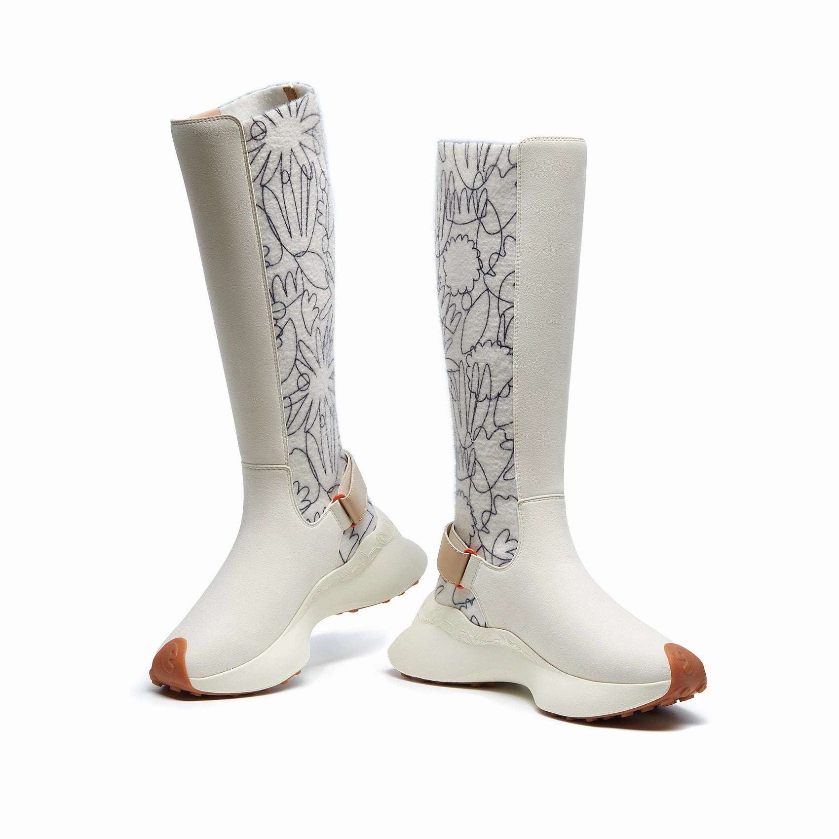 Wide Cowgirl Boots Hand-painted Flowers Lleida VI Women