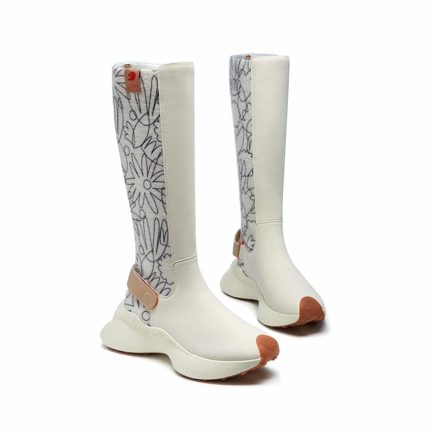 Boots Knee High Platform Hand-painted Flowers Lleida VI Women