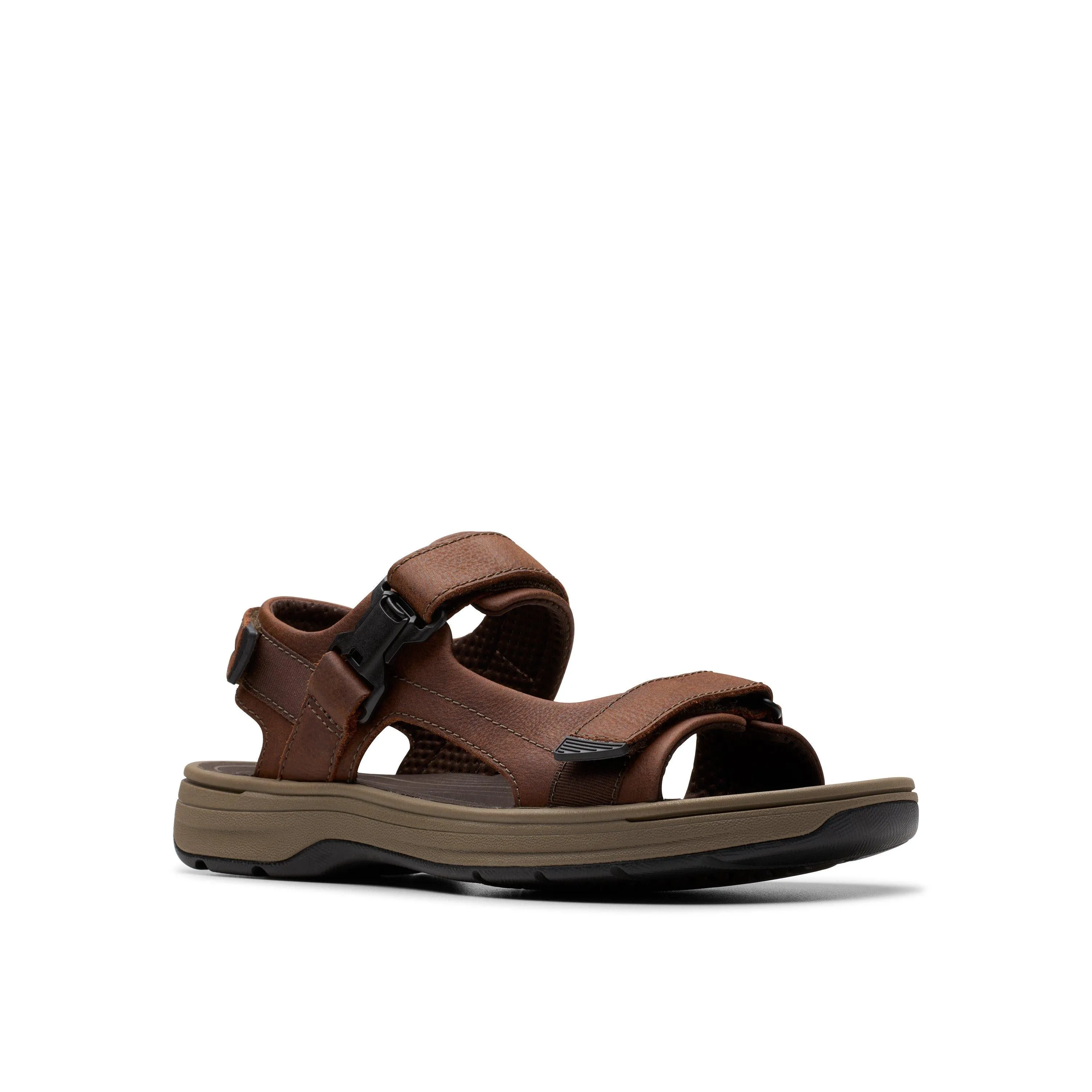 Clarks Men's Saltway Edge Wide Brown Big Buckle Sandals