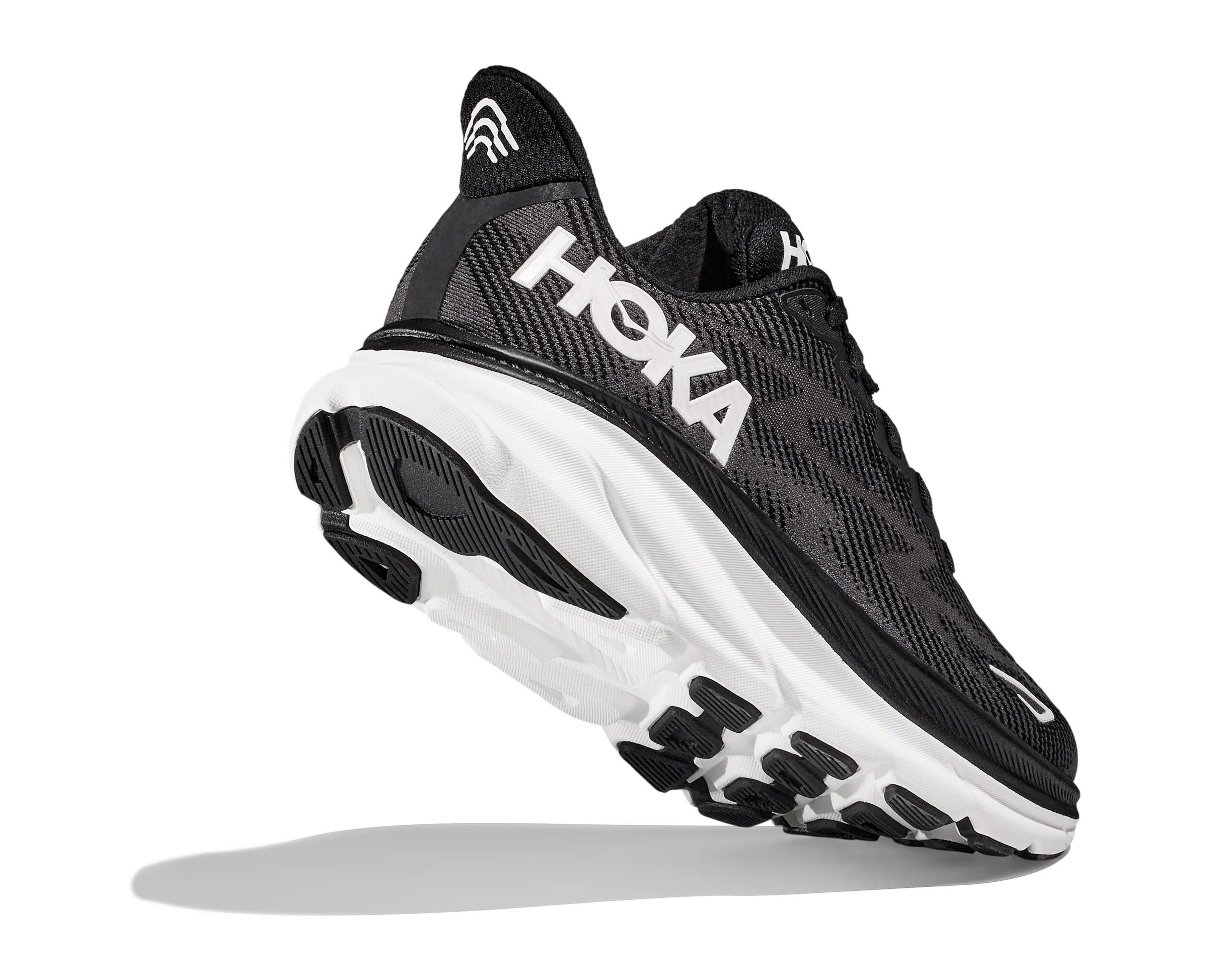 Hoka Men's Clifton 9 - Black/White Smell Bad