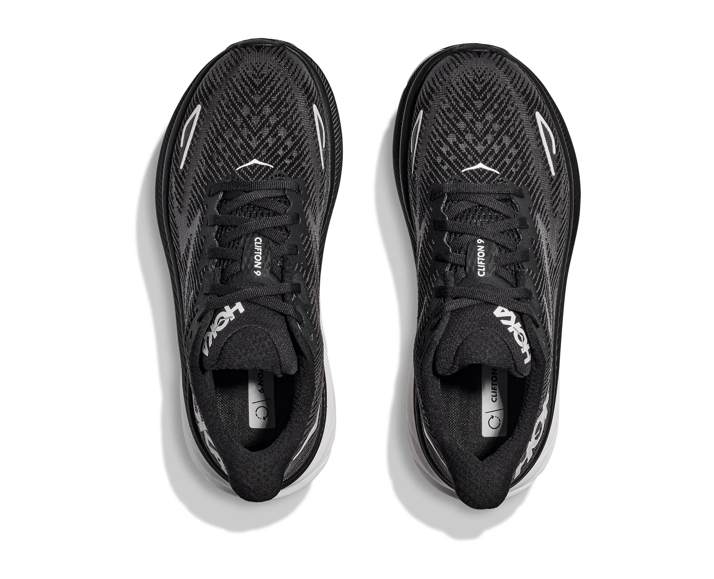 Hoka Men's Clifton 9 - Black/White Wide Fit