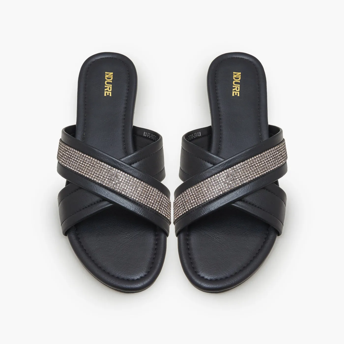 Women's Diamontees Flats Flat Soled Walking Shoes