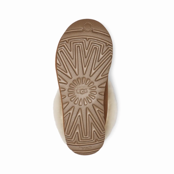 UGG Women's Tazzette Slipper Chestnut Logo Leather Slide Sandals