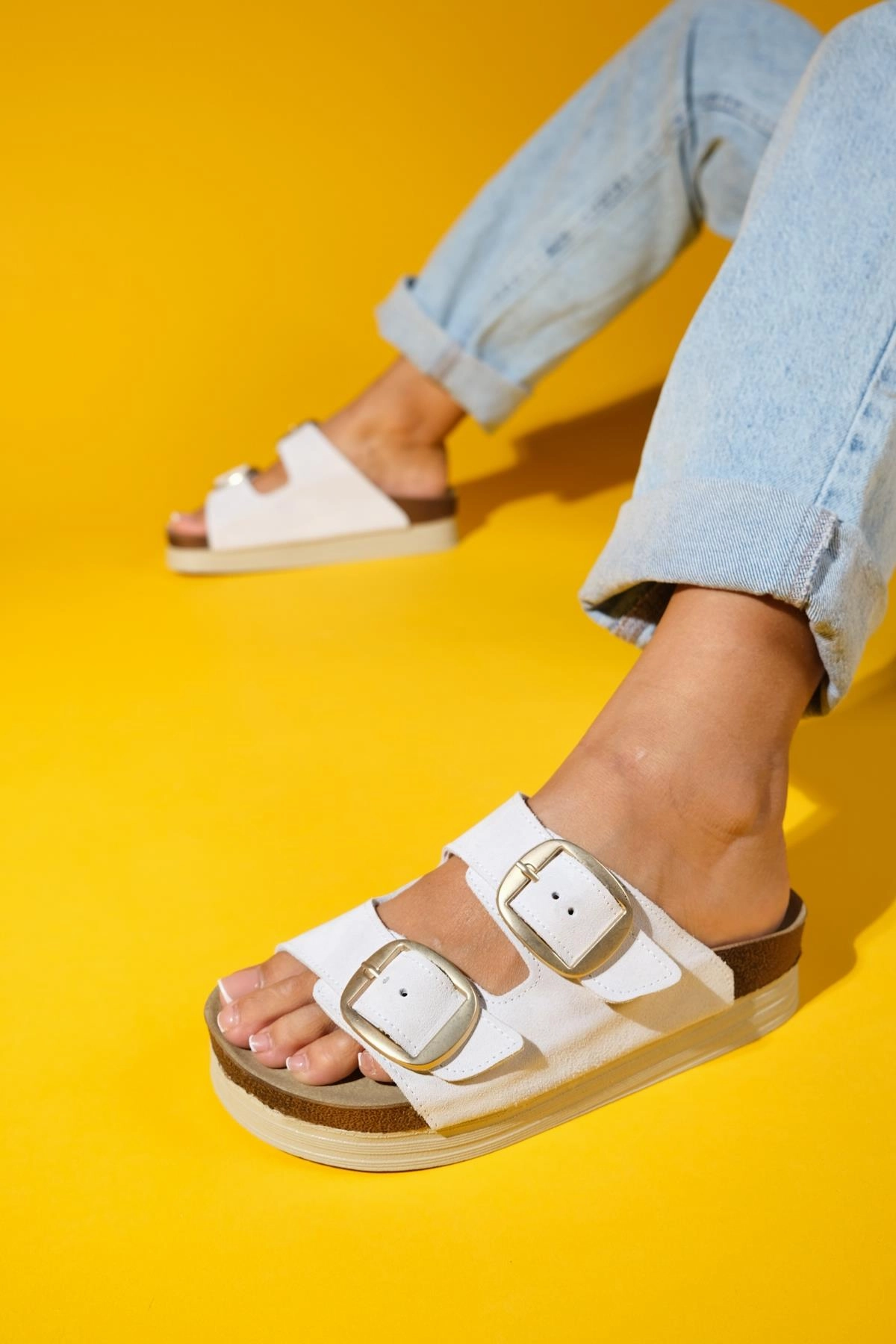 Fashionable Sandals Harbor Suede Leather Two-Strap Sandal (Women)