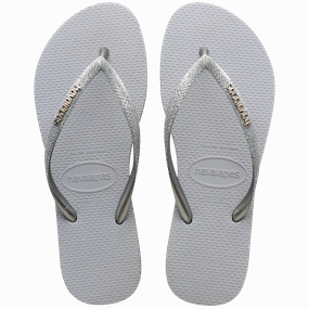 Slides With Fur HAVAIANAS SLIM SPARKLE II - ICE GREY