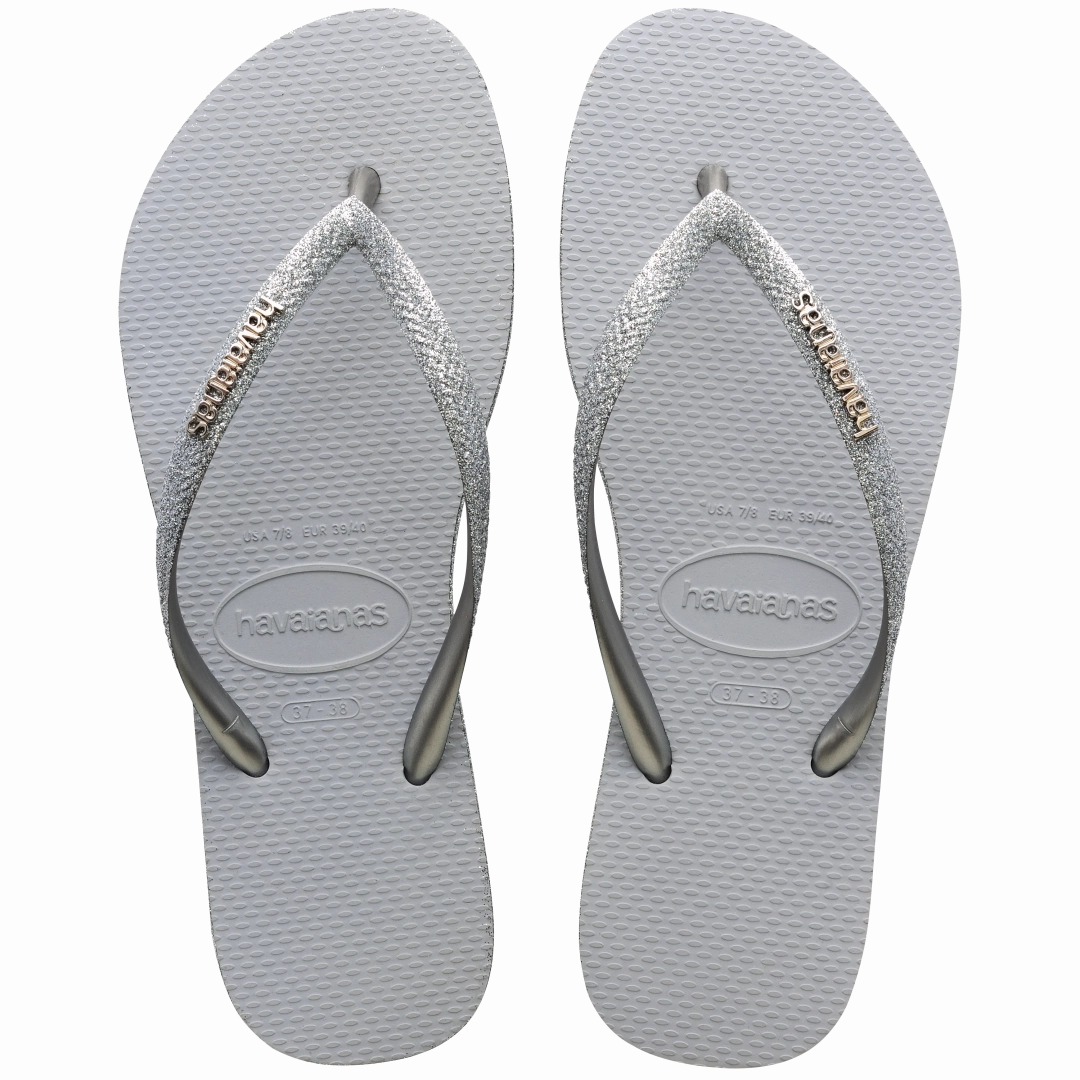 HAVAIANAS SLIM SPARKLE II - ICE GREY Spike Slippers