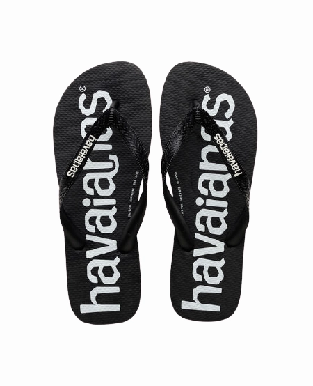 Born Slide Sandals HAVAIANAS TOP LOGOMANIA - BLACK