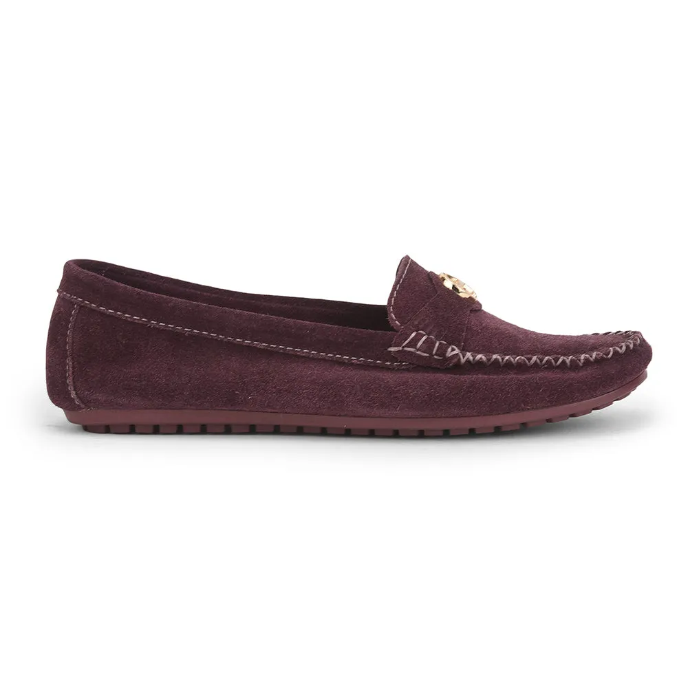 Healers Casual Maroon Loafers For Women GI-SML-52 By Liberty Dockers Loafers With Tassels