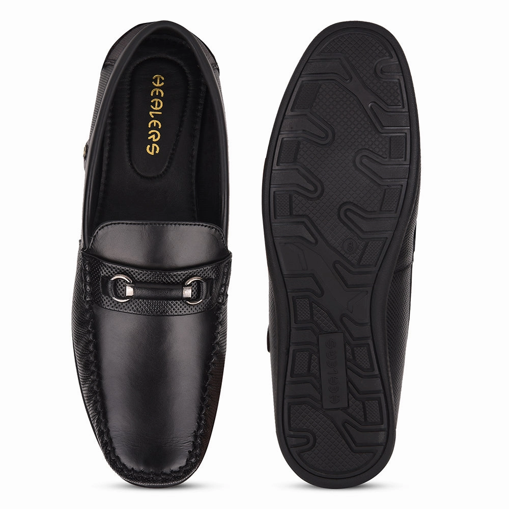 Healers Black Casual Loafers For Men OSL-31 By Liberty Bass Mary Jane Loafers