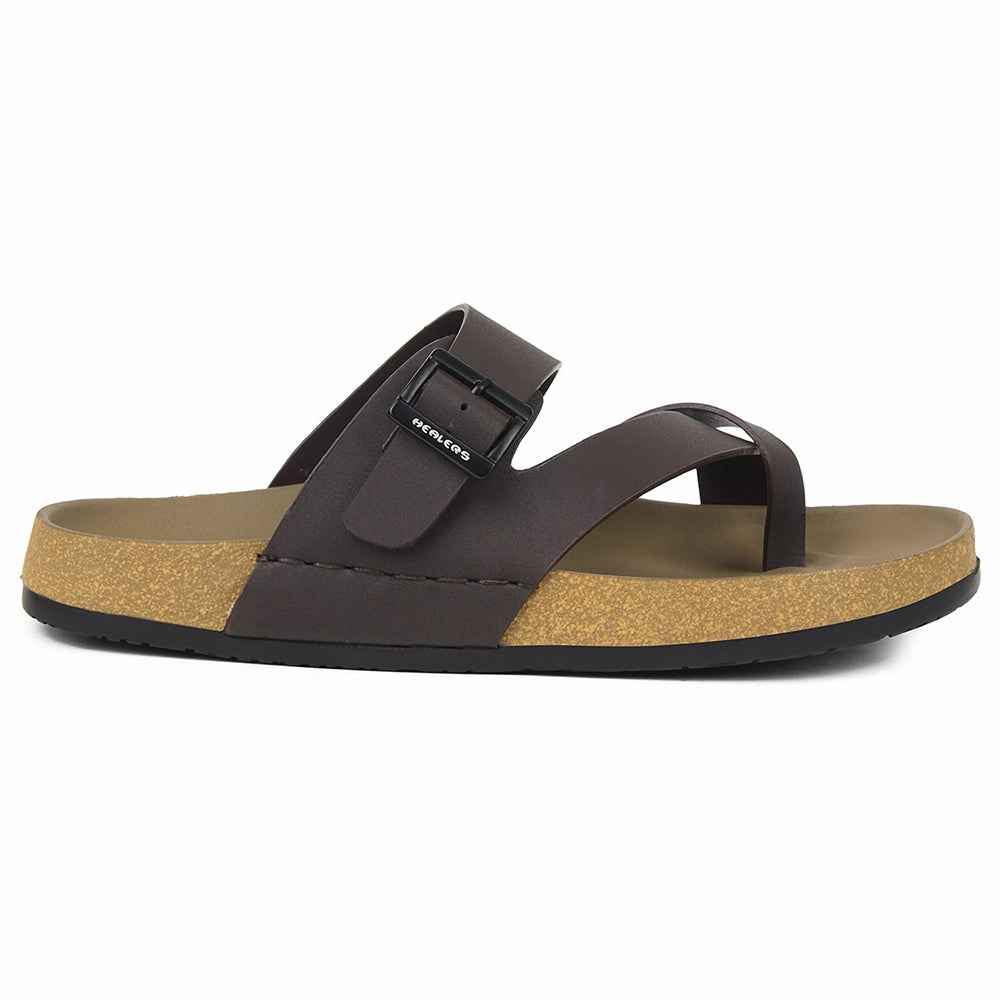 Healers Brown Casual Slipper For Mens AOL-6 By Liberty Fuzzy Slide Slippers