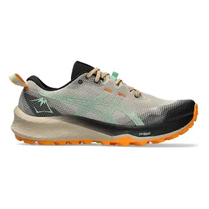 Men's Asics GEL-Trabuco 12, Feather Grey/Dark Mint, 11.5 D Medium Asics Double Wide Shoes
