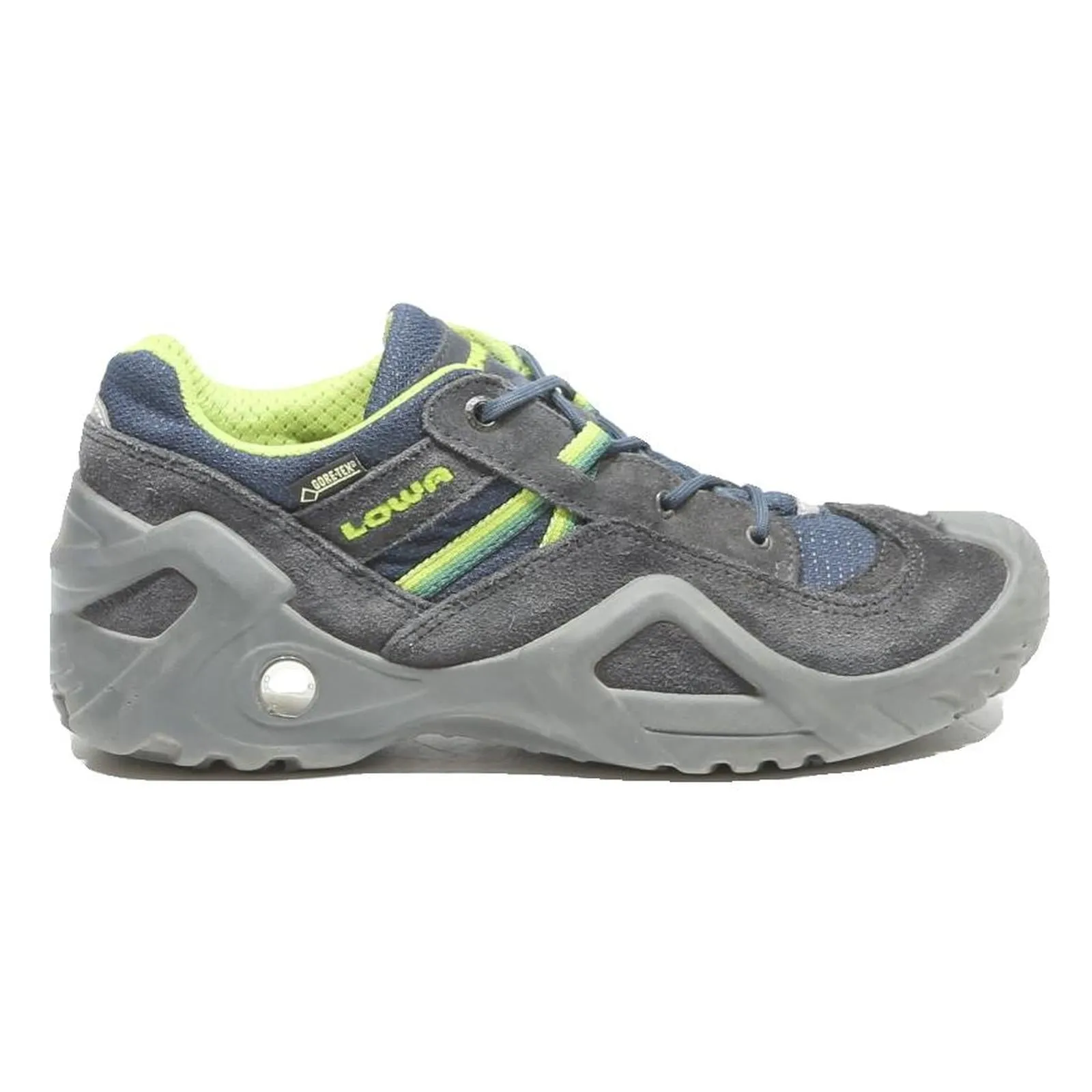 Low Vs High Hiking Shoes LOWA Men Synthetic Grey & Navy Hiking Trainers UK 5.5 Comfort Outdoor