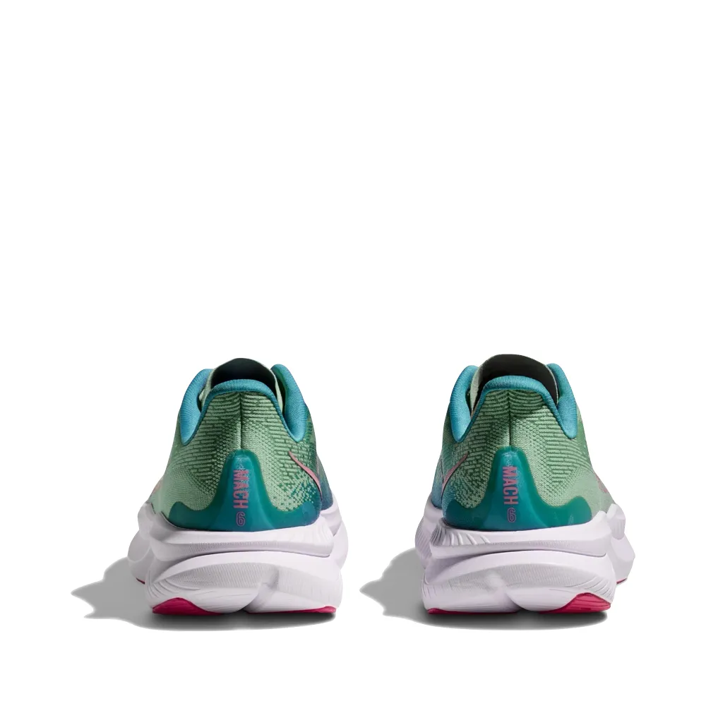 Hoka Women's Mach 6 Sneaker in Jadeite/Alpine Blue Shoes Oman