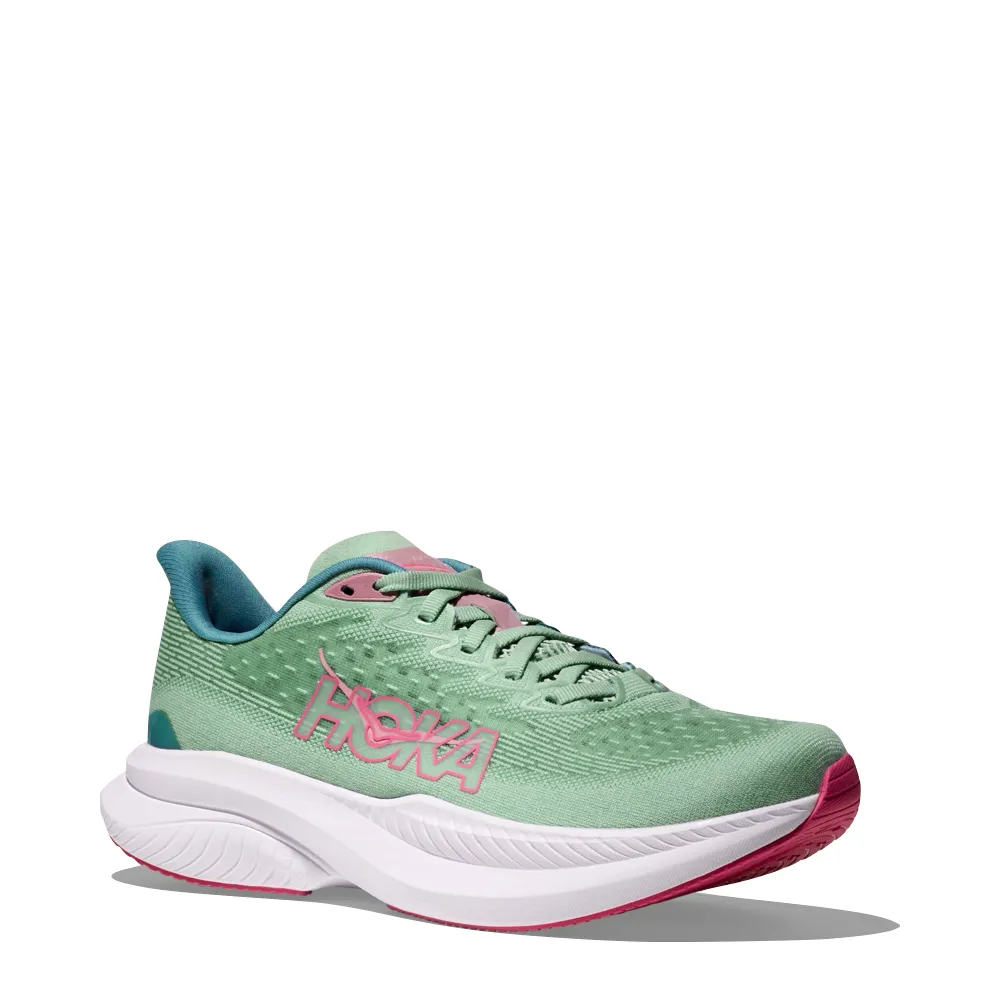 Hoka Women's Mach 6 Sneaker in Jadeite/Alpine Blue Best Shoes For Professionals