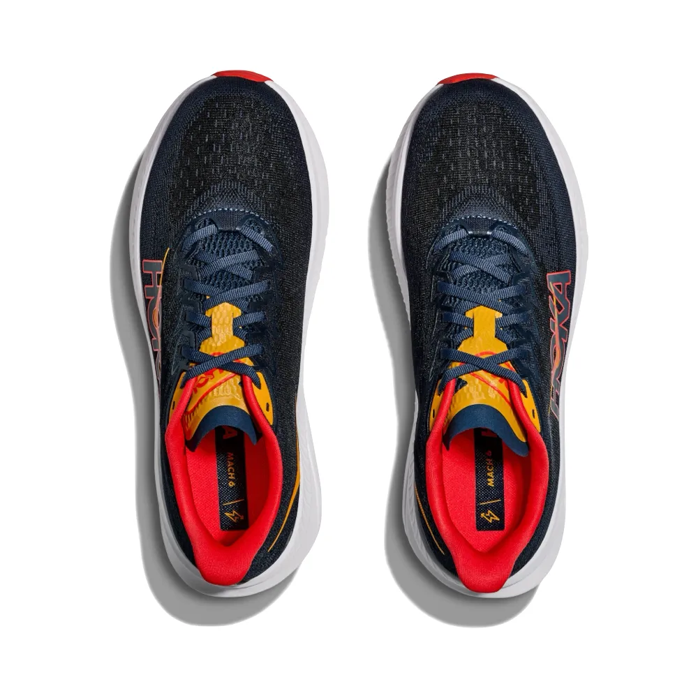 Hoka Men's Mach 6 Sneaker in Varsity Navy/Nautical Dusk Carbon X