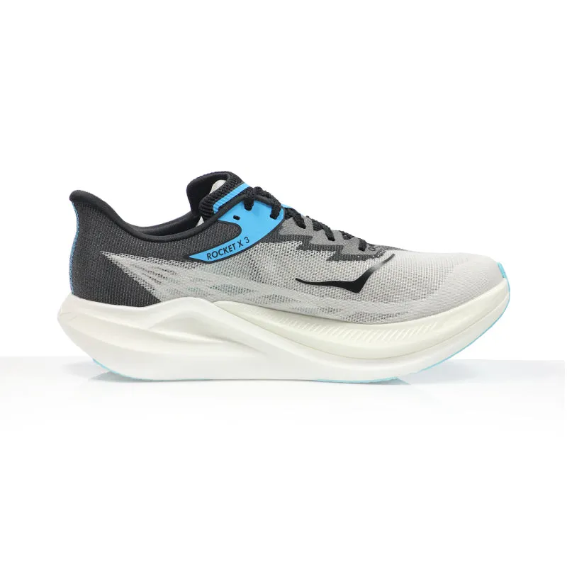 Good Running Shoes With High Arches Hoka One One Rocket X 3 Unisex Running Shoe - White/Black