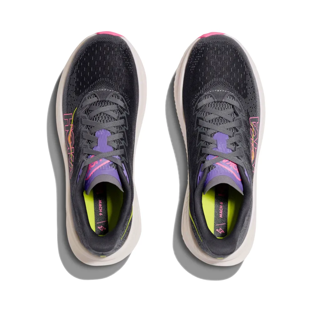 Hoka Women's Mach 6 Sneaker in Greyskies/Charcoal Shoes For Supination