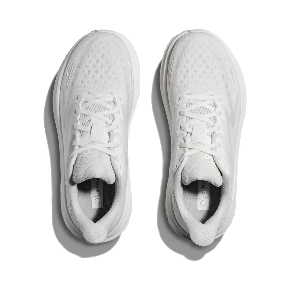 Hoka Women's Clifton 9 Sneaker in White/White Shoes Good For Walking