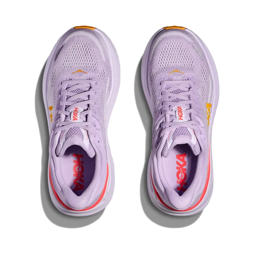 Wide Fit Hoka Women's Bondi 9 Sneaker in Aster Flower/Starlight Glow
