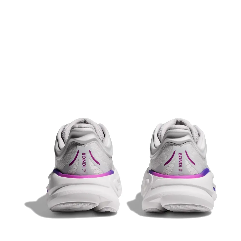 Hoka Women's Bondi 9 Sneaker in Cosmic Grey/White Shoe Carnival Shoes