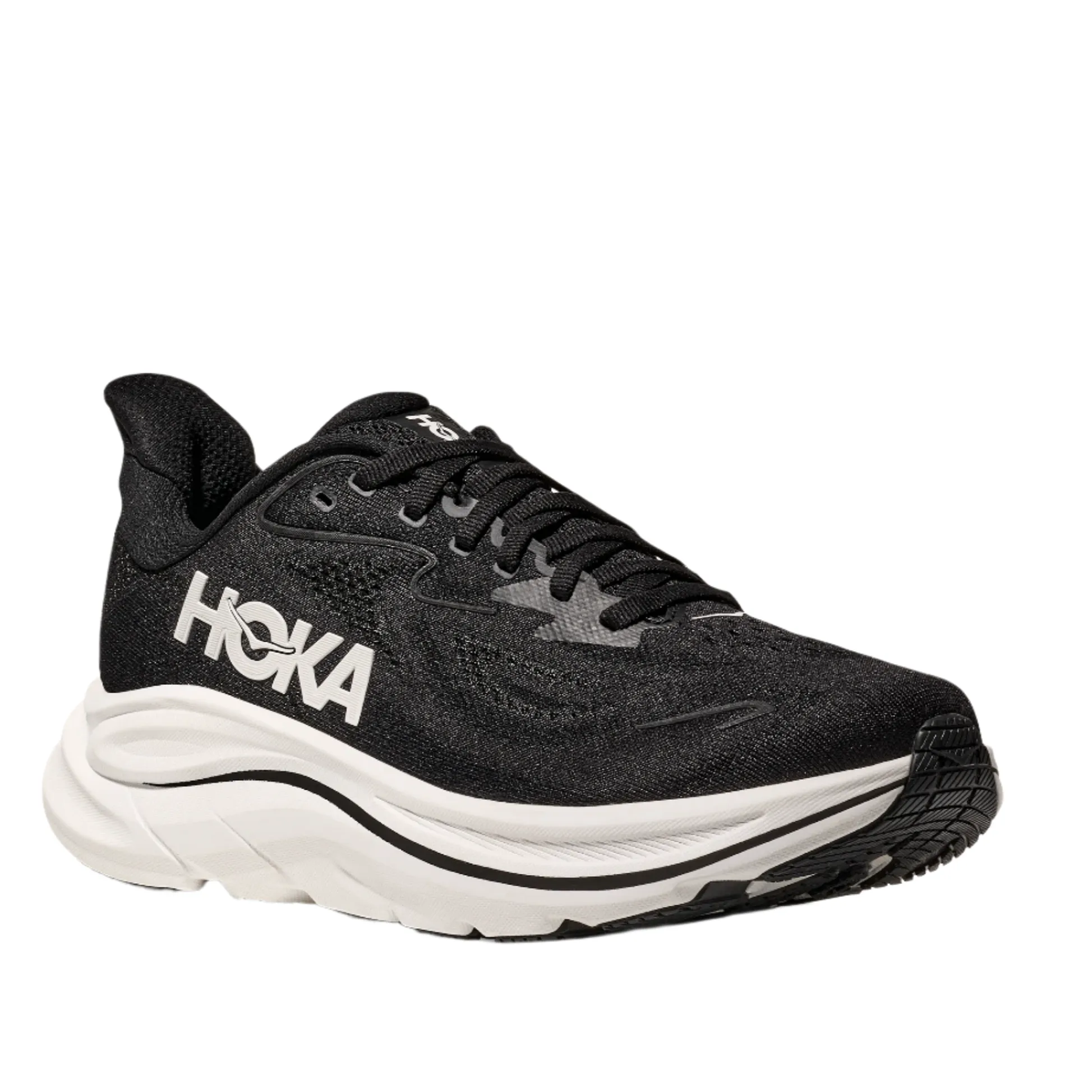 HOKA Women's Clifton 10 Cushioned Running Shoe - Black/White Most Comfortable Shoes For Walking