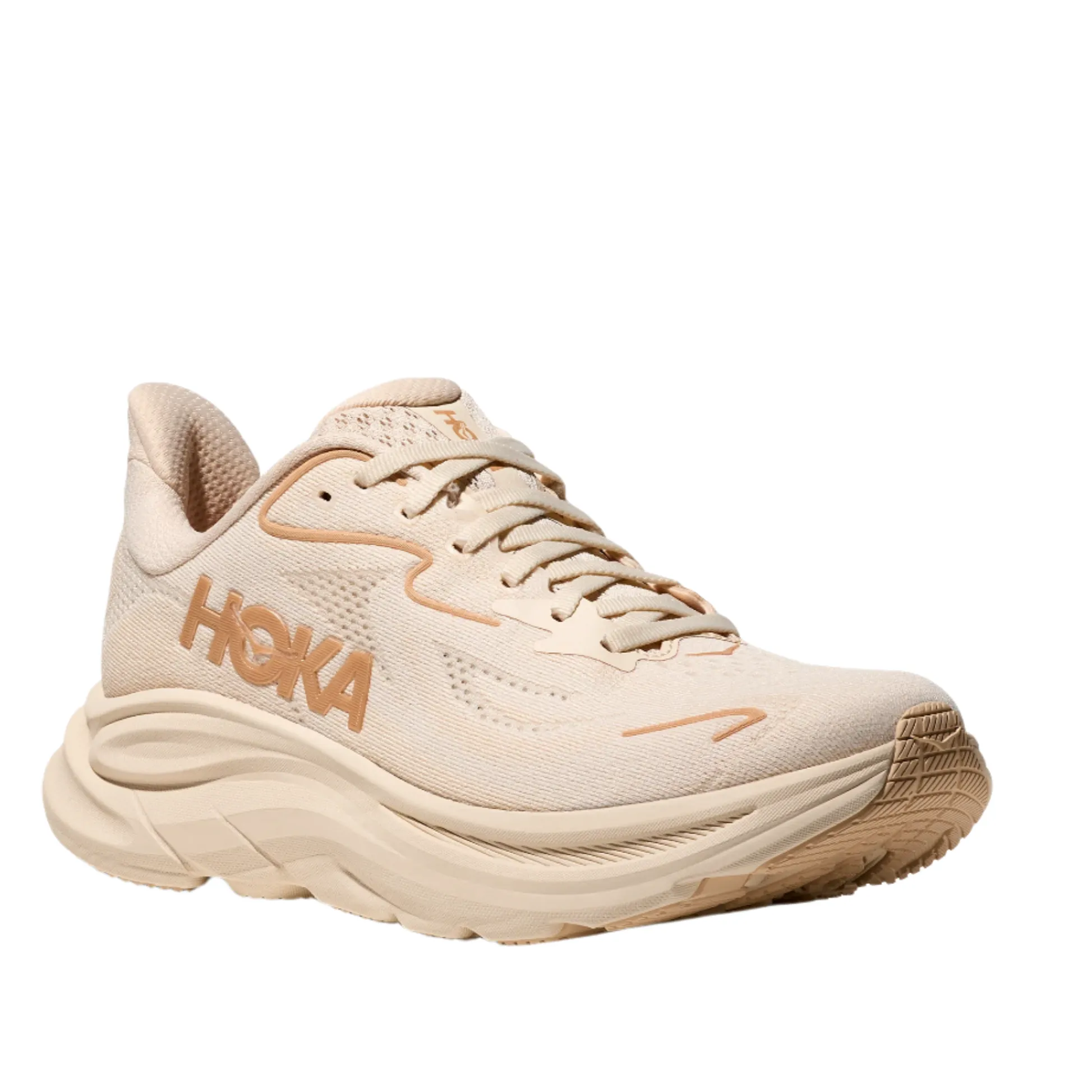 Best Price HOKA Women's Clifton 10 Cushioned Running Shoe - Vanilla/Birch