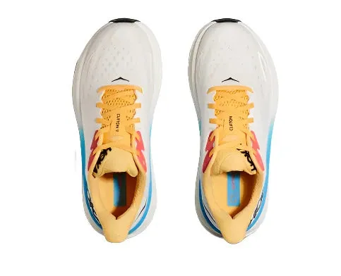 HOKA Women's Clifton 9 Sneaker - Blanc de Blanc/Swim Day Best Deal On Shoes