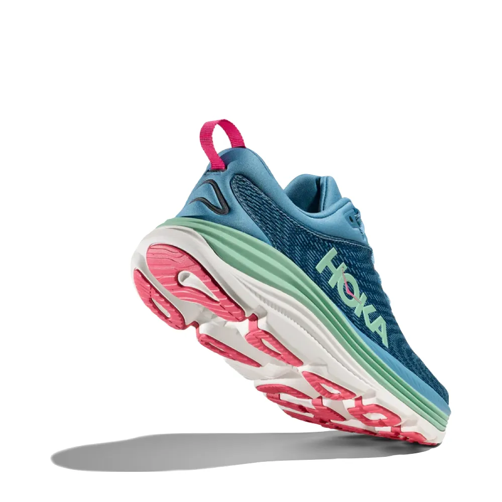 Best Shoes For Walking All Day Hoka Women's Gaviota 5 Running Sneaker in Alpine Blue/Jadeite