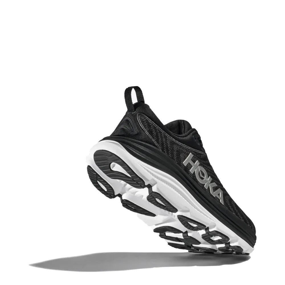 Hoka Women's Gaviota 5 Sneaker in Black/White Non Slip