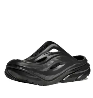 HOKA Women's Ora Recovery Mule - Black/Black And Orthotics