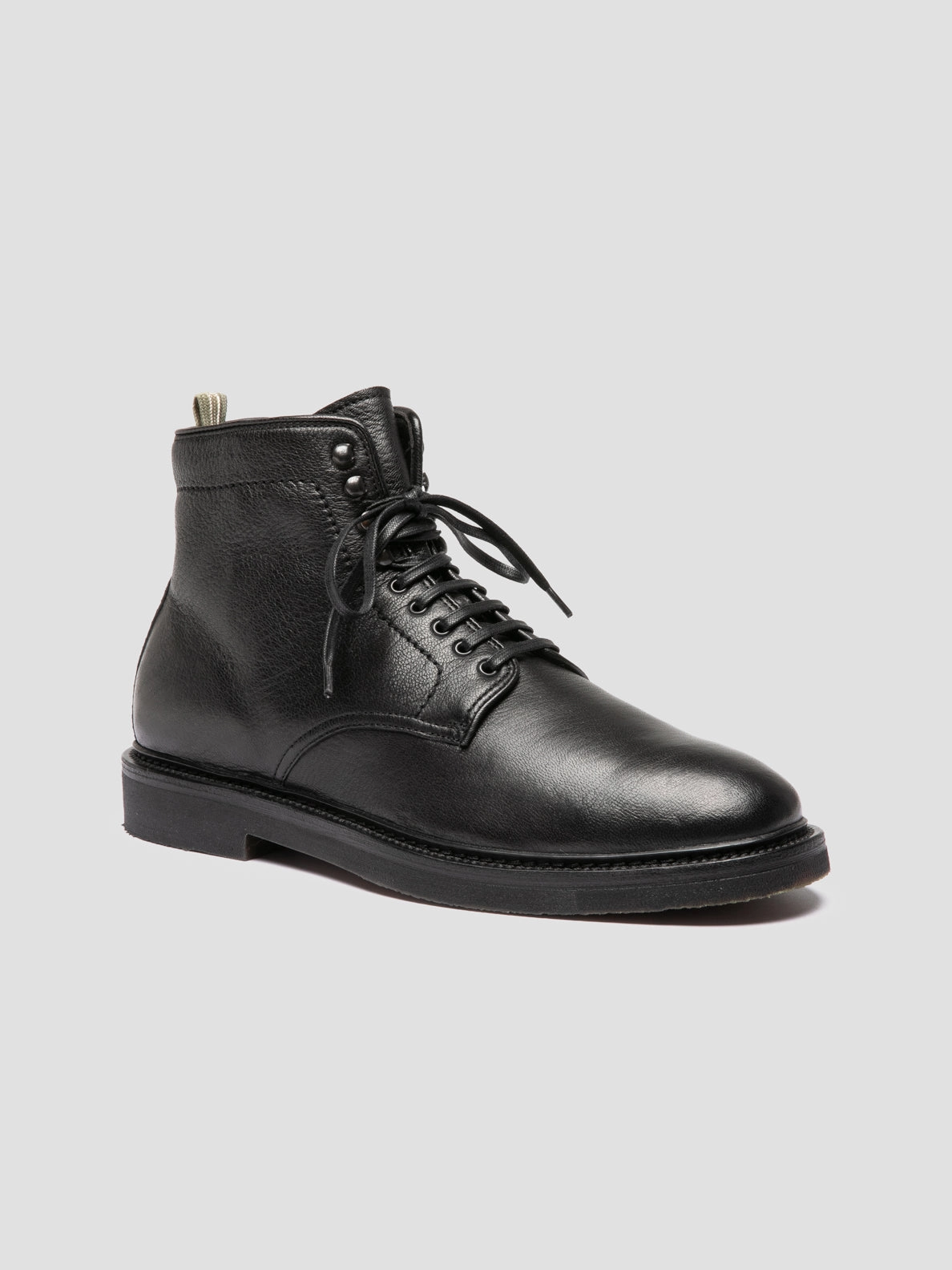 Brown Crocodile Boots HOPKINS FLEXI 206 - Black Leather Lace-up Boots